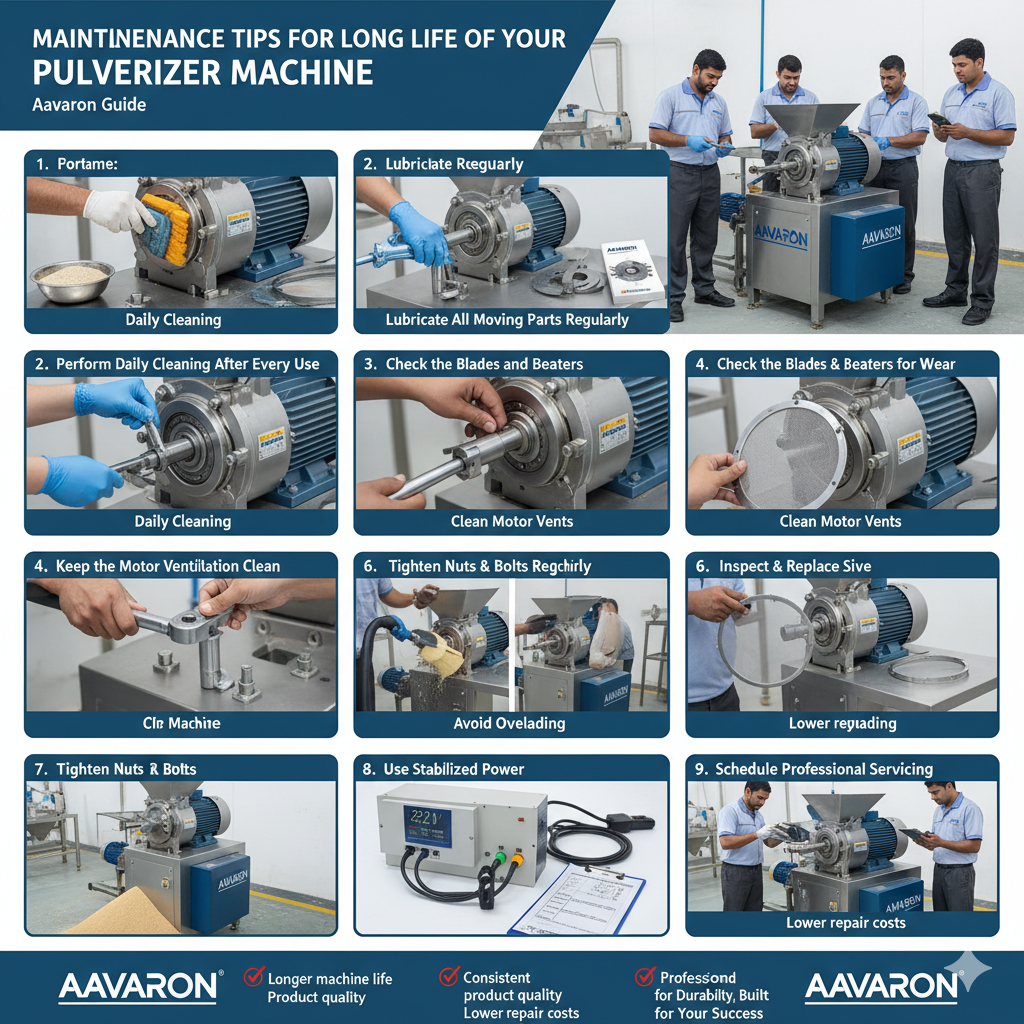 Maintenance Tips for Long Life of Your Pulverizer Machine – Aavaron Guide